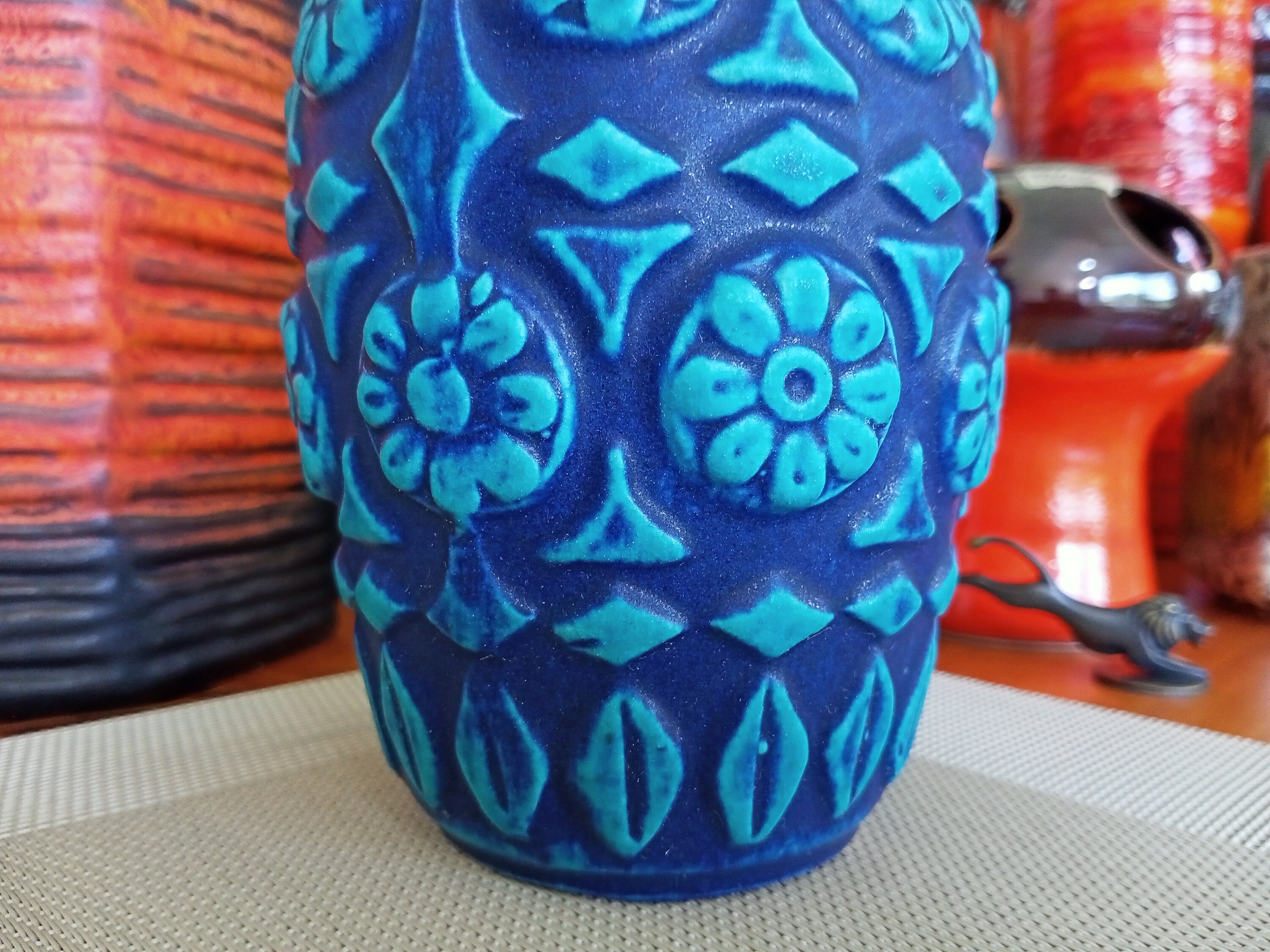 Vintage 1960's Bay Keramik Vase, West German Fat Lava Pottery