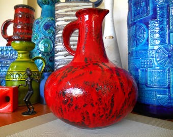 ヴィンテージ ショイリッヒ ファット ラバ花瓶：西ドイツ陶器 1960年代