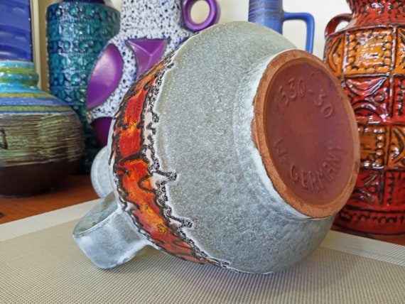 Vintage 1960's Vase, Carstens West German Fat Lava Pottery, Retro