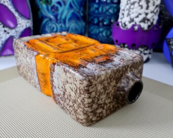 Vintage 1960's Vase, East German Fat Lava Pottery, Retro Mid