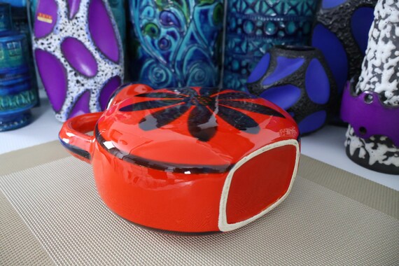 fatlava 花器 Vintage 1960's Candle Holder, Fat Lava Era Pottery, Retro Mid