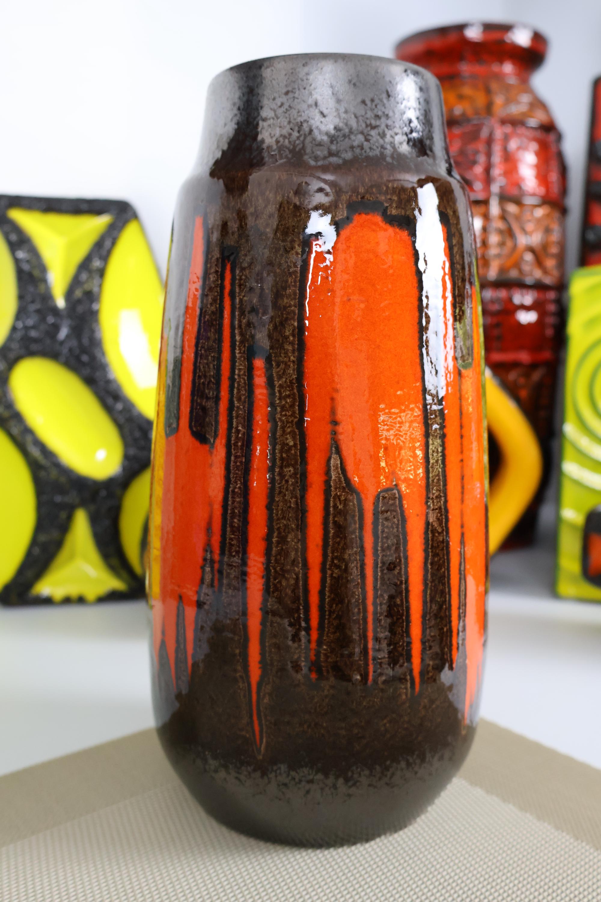 ヴィンテージ 1960 年代の Scheurich 陶器の花瓶、西ドイツの陶器