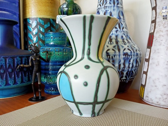 1960 年代のヴィンテージ陶器の花瓶、西ドイツの溶岩陶器、レトロな