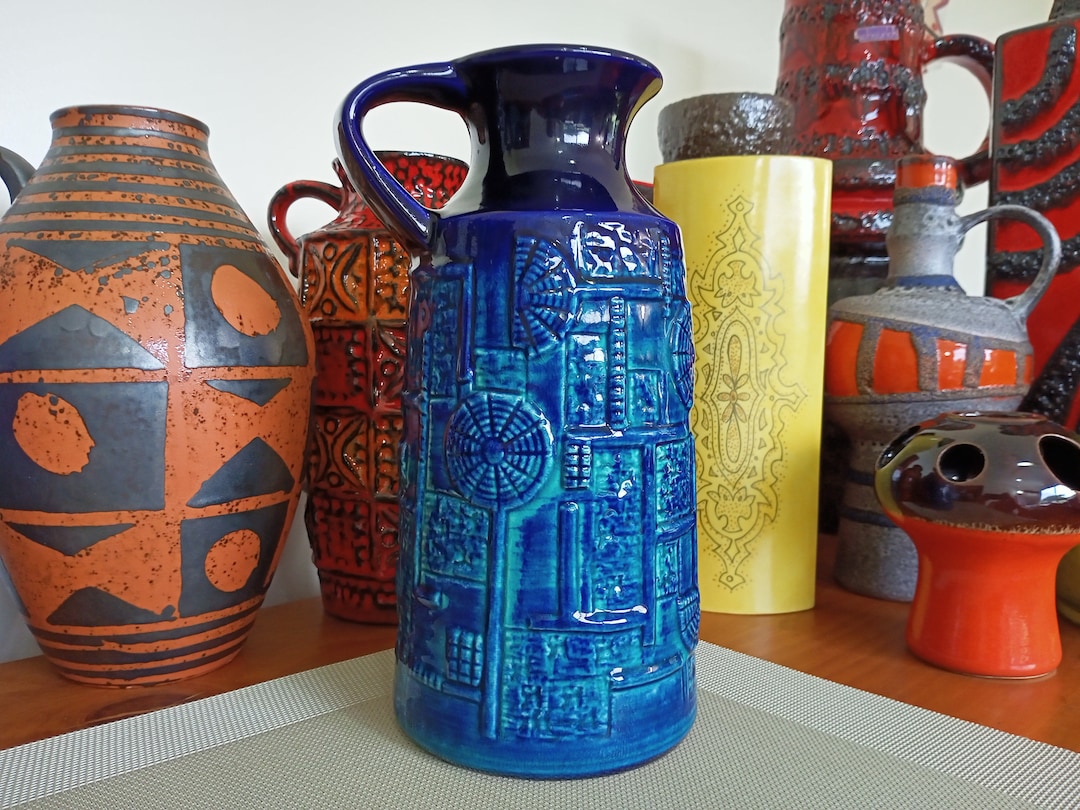 工芸品 Vintage Bay Keramik West German Vase Vintage 1960's Bay Keramik Vase, West German Fat Lava Pottery