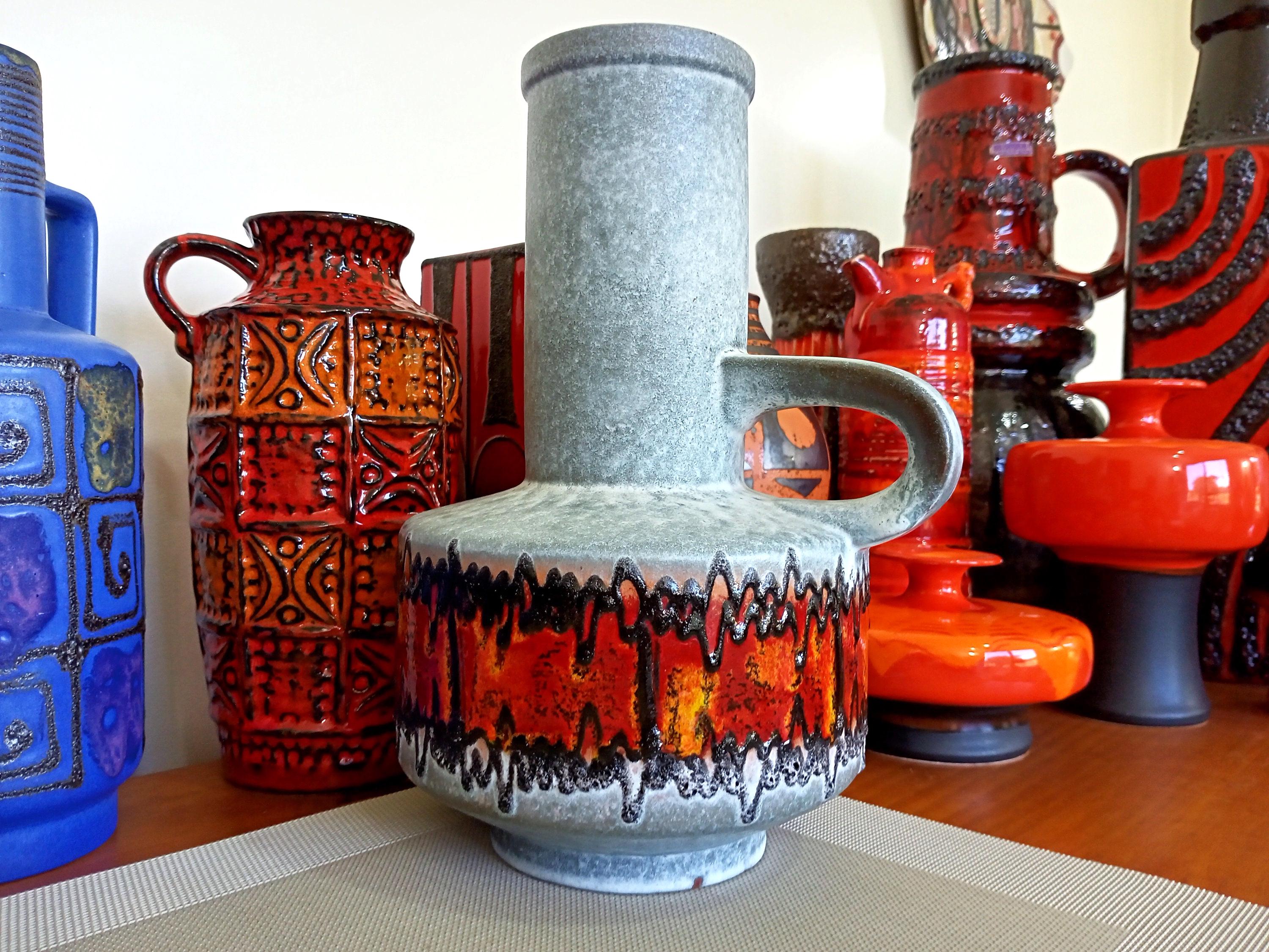 Vintage 1960's Vase, Carstens West German Fat Lava Pottery, Retro