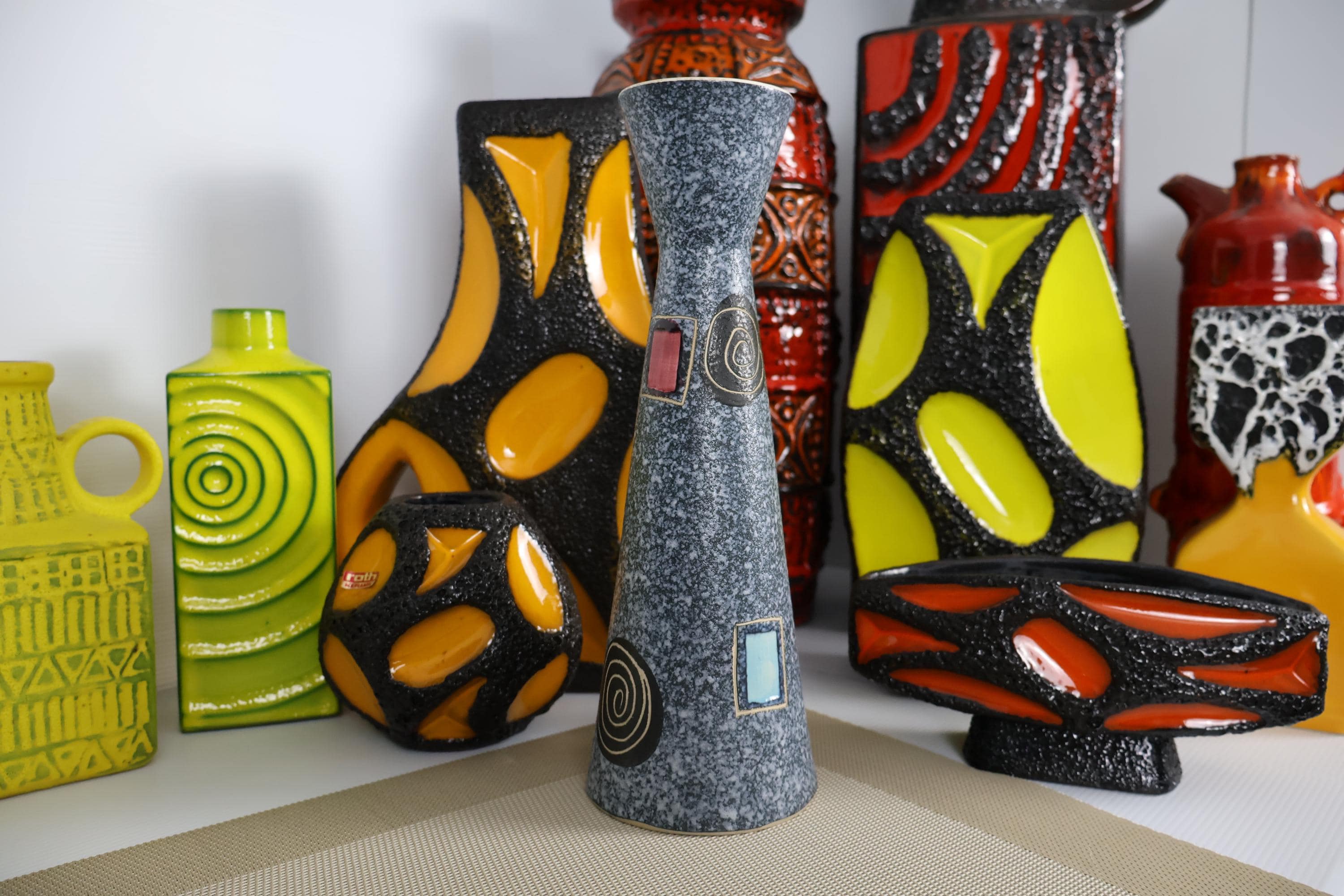 1960年代のヴィンテージのScheurichの花瓶、西ドイツの陶器、ラウンジ