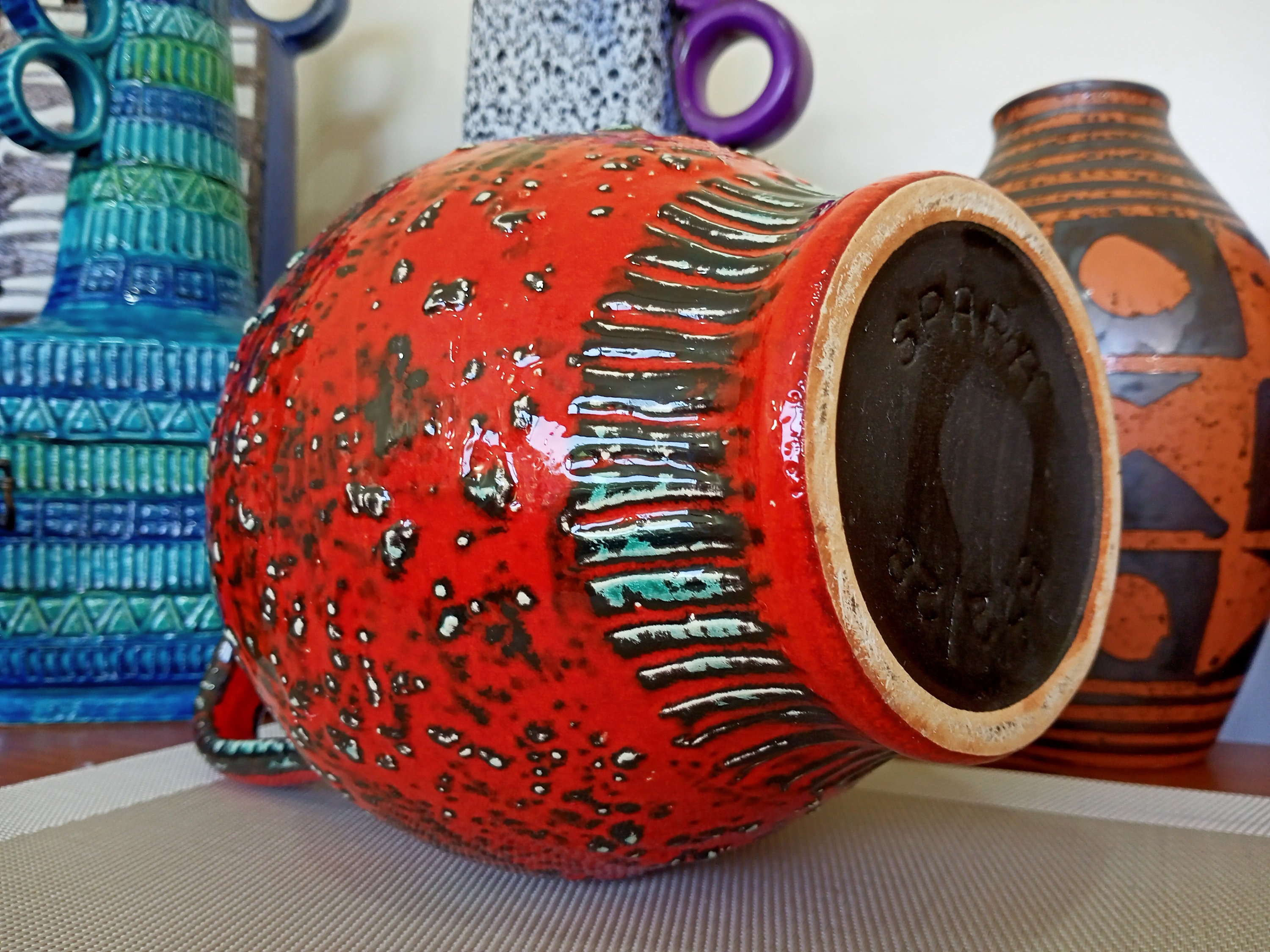 Vintage 1960's Ceramic Vase, West German Fat Lava Pottery, Retro