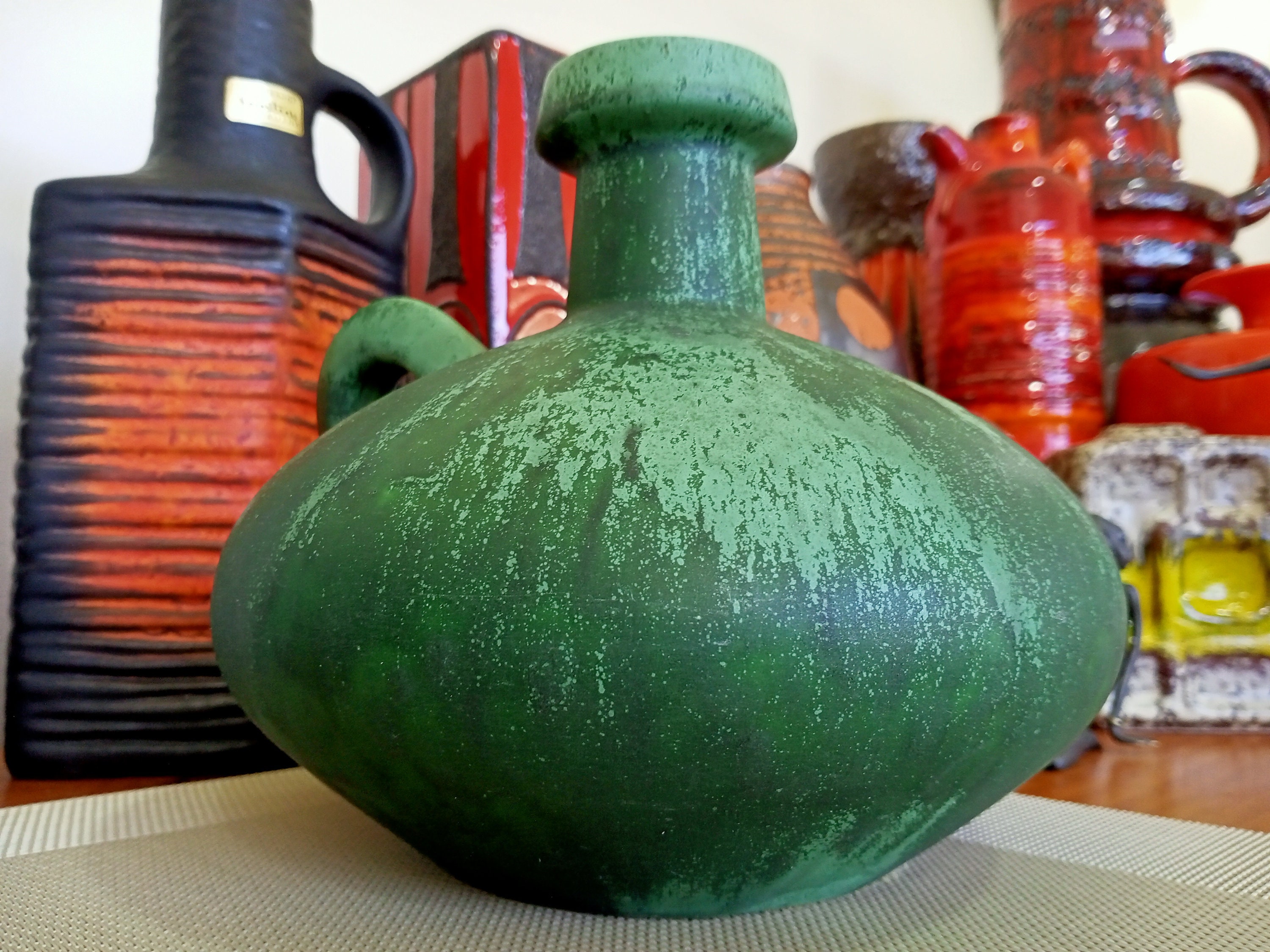 1960 年代のヴィンテージ花瓶、西ドイツの陶器、ファット ラバ時代