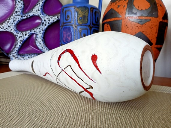 Vintage 1960's Carstens Ceramic Vase, West German Fat Lava Pottery