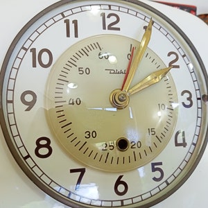 Vintage Diehl 1960&#39;s kitchen wall clock, West German pottery, lounge dining bar or kitchen, retro mid century modern - Junghans, Kienzle era