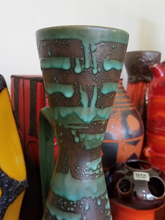 Carstens Vintage 1960's Vase, West German Fat Lava Pottery, Retro