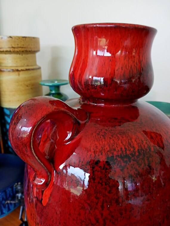 Vintage 1960's Vase, West German Fat Lava Pottery, Retro Mid