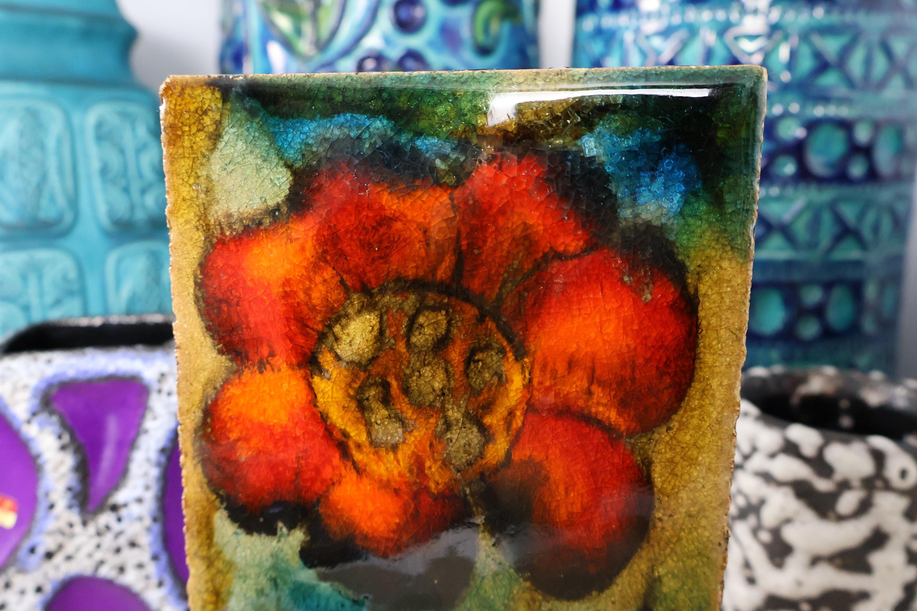 工芸品 Vintage Ruscha Fat Lava Wall Plate Vintage 1960's Ruscha