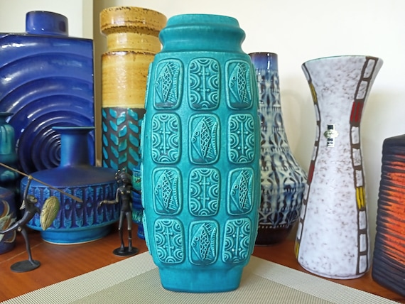 Vintage 1960's Bay Keramik Vase, West German Fat Lava Pottery