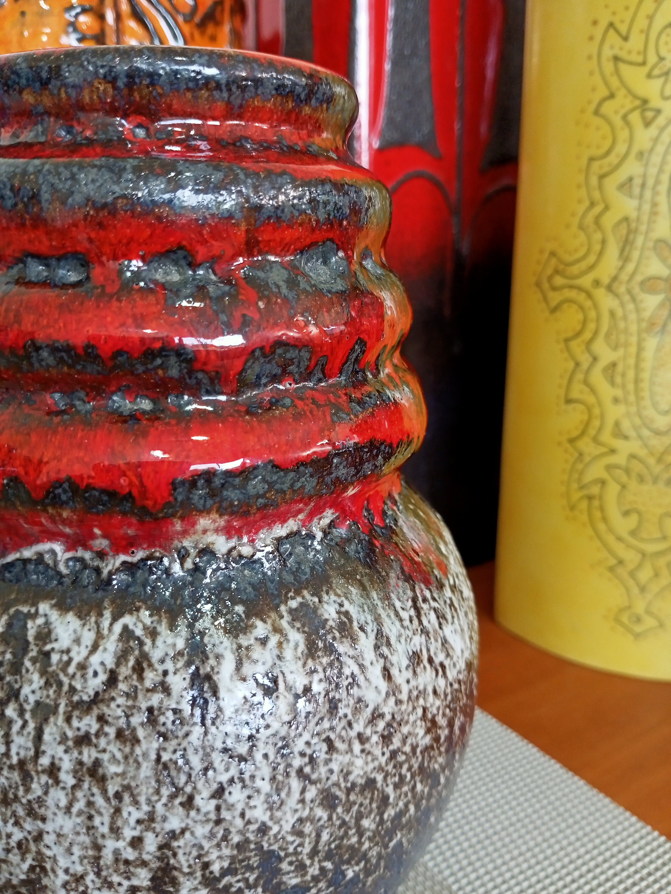 A Vintage 1970's Scheurich Vase, West German Pottery, Fat A Vintage 1970's Scheurich Vase, West German Pottery, Fat