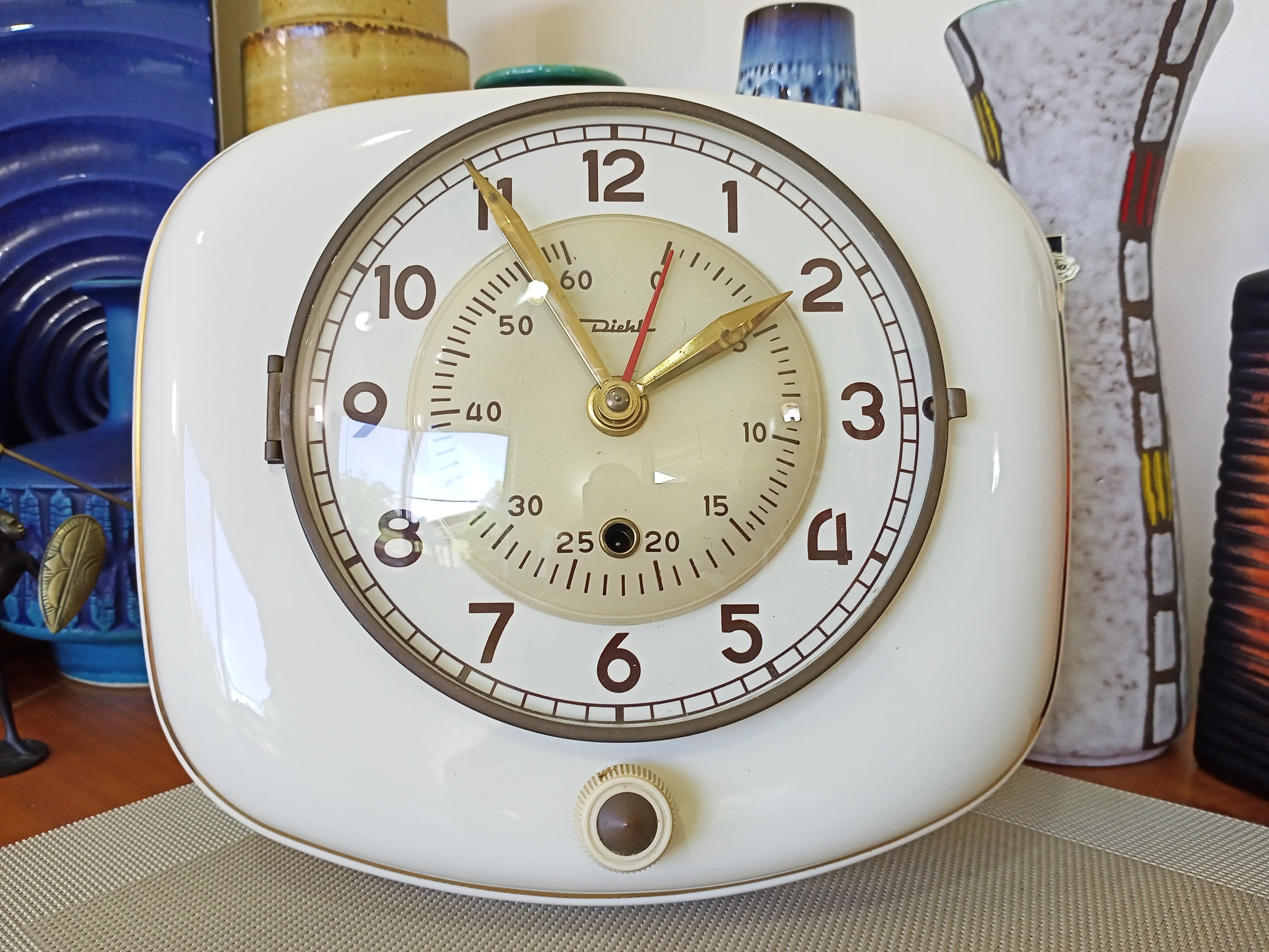 ヴィンテージのディール社製1960年代キッチン壁掛け時計、西ドイツ製