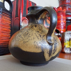 A vintage 1960&#39;s Ceramano vase, West German pottery, fat lava for your coffee table, lounge dining or kitchen. Abstract mid century modern..