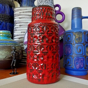 A Vintage 1960s Bay Keramik Vase, West German Pottery, Fat