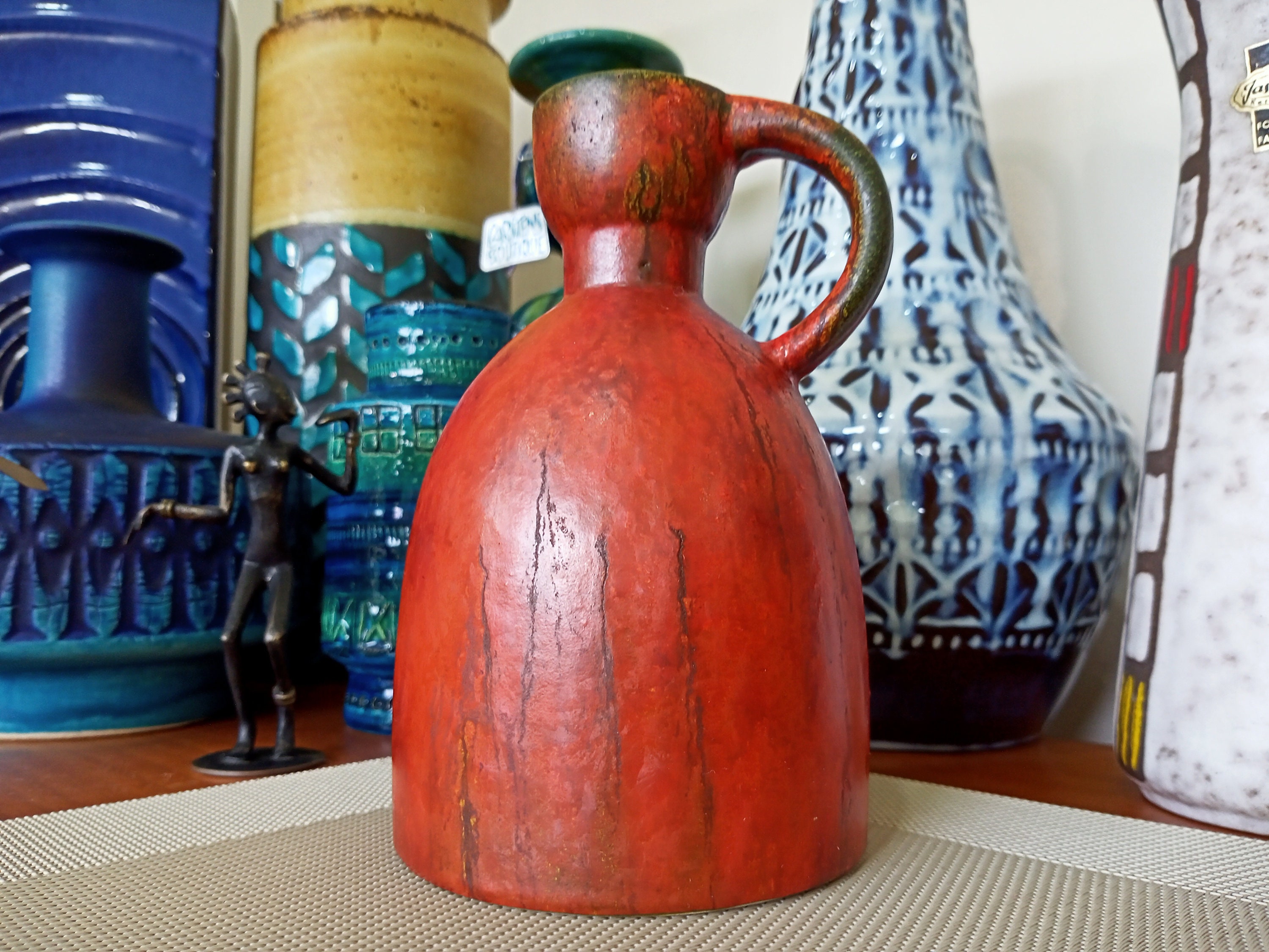 Vintage 1960's Vase, West German Fat Lava Pottery, Retro Mid