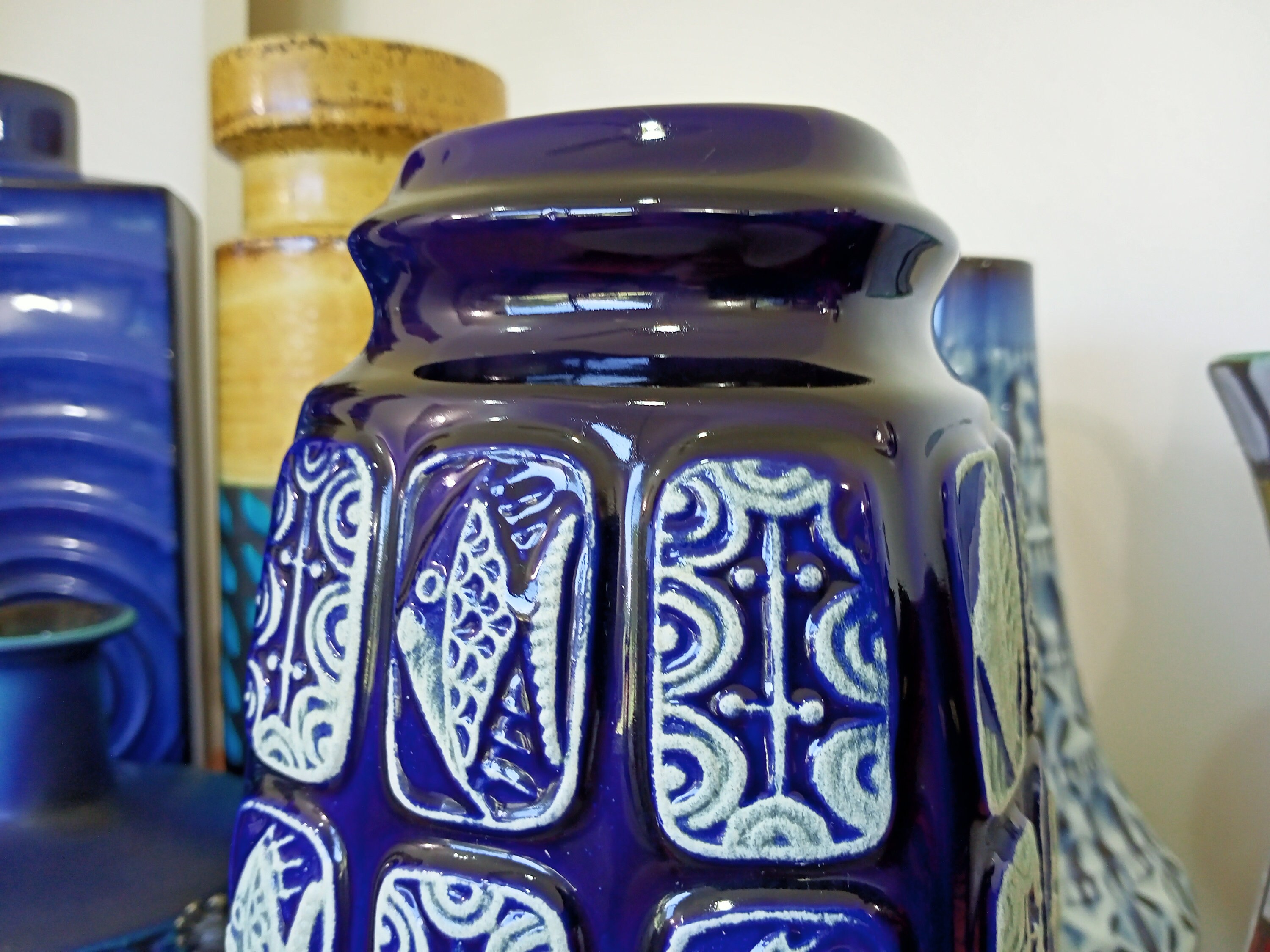Vintage 1960s Bay Keramik Vase, West German Fat Lava Pottery