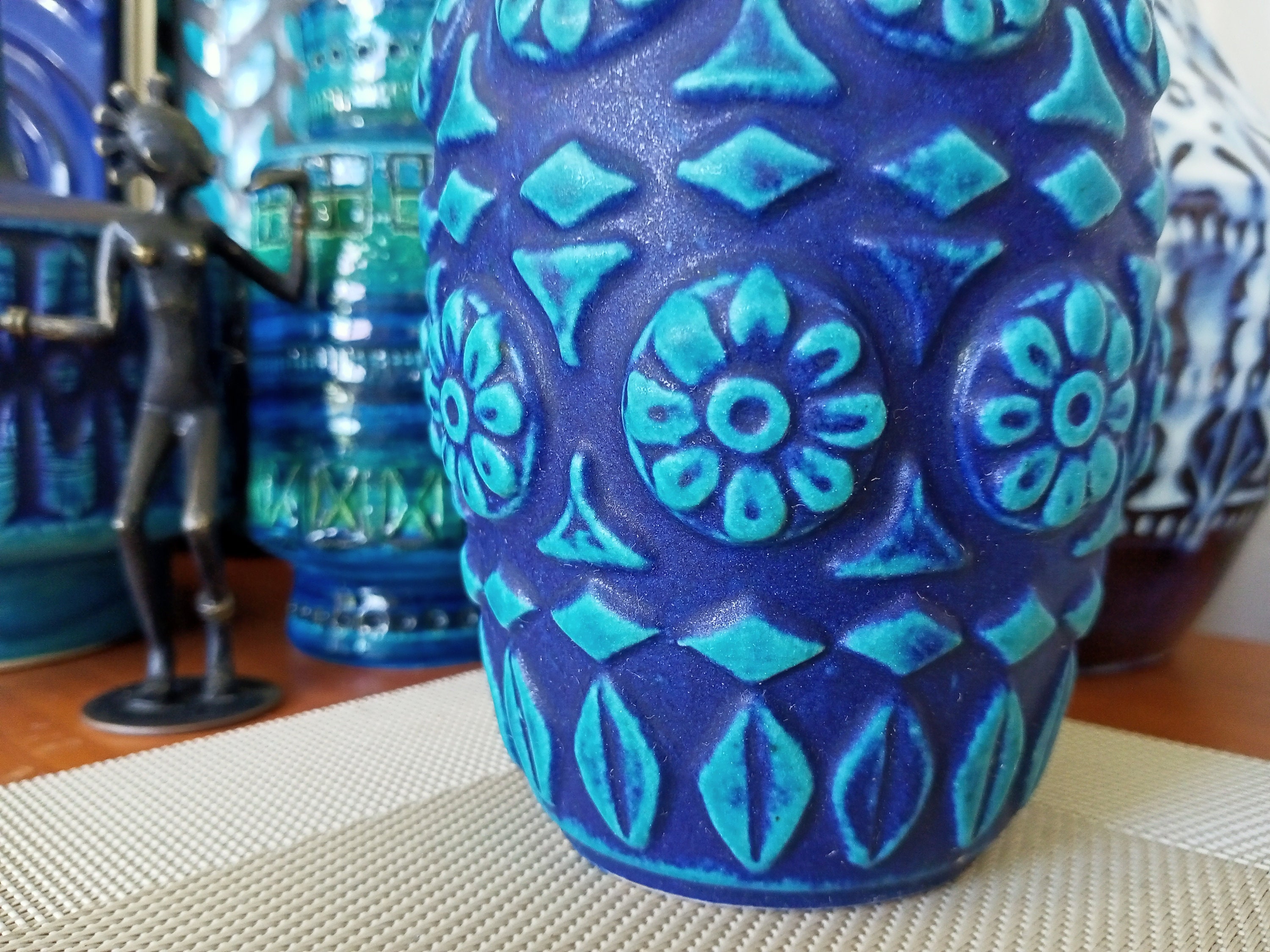 Vintage 1960's Bay Keramik Vase, West German Fat Lava Pottery