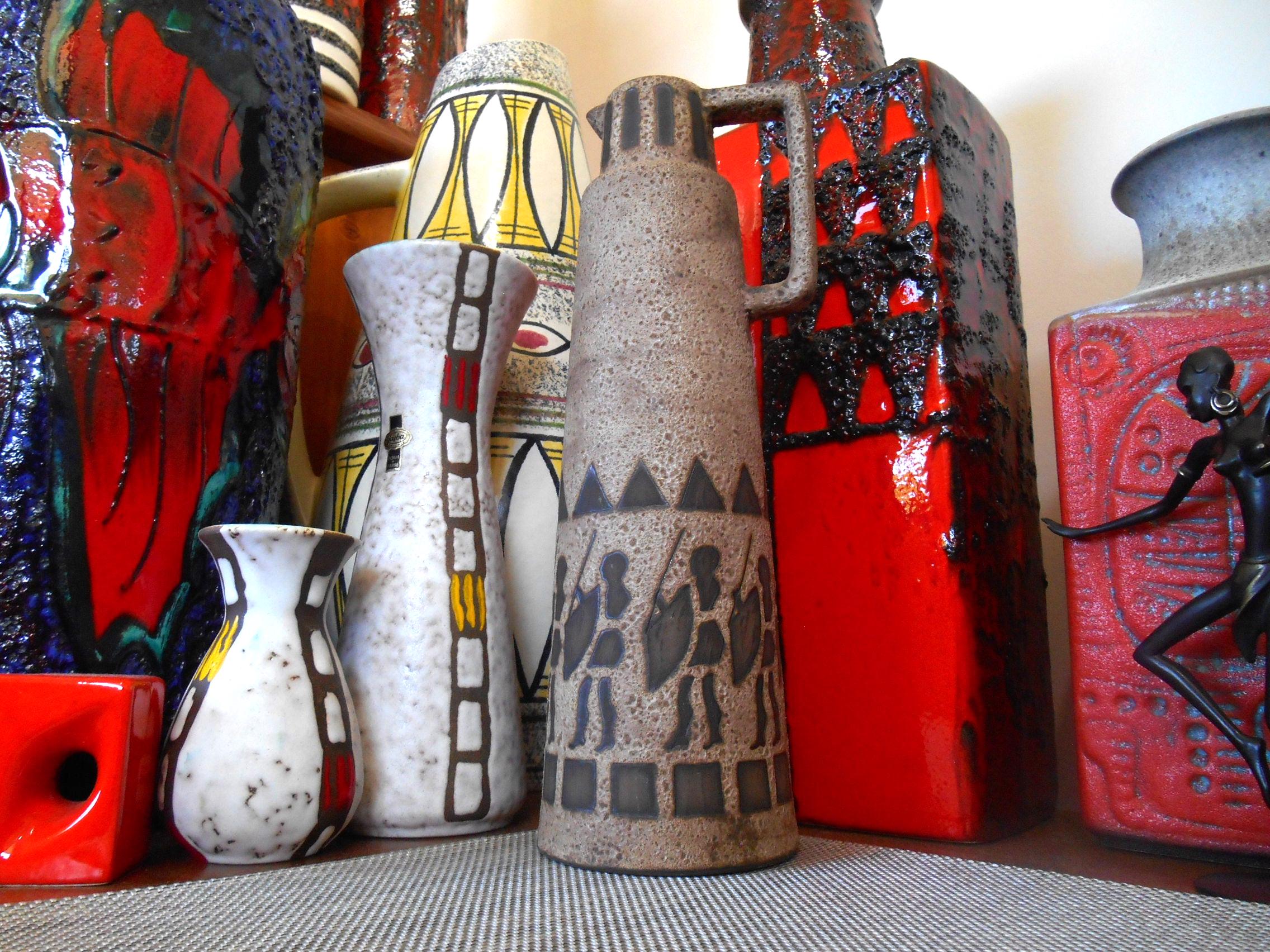 Vintage 1960's Vase, West German Fat Lava Pottery, Retro Mid