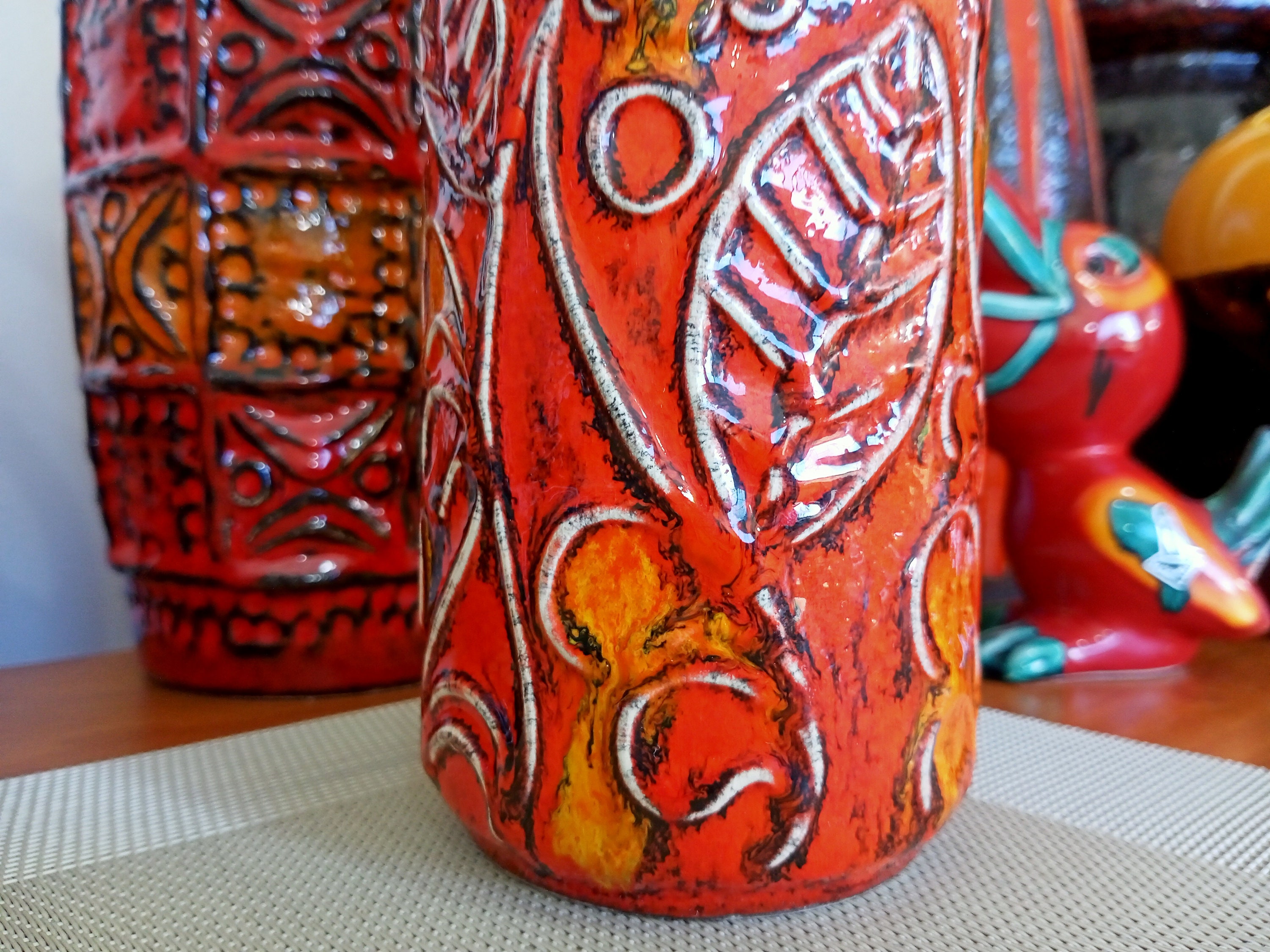 Vintage 1960's Bay Keramik Vase, West German Fat Lava Pottery