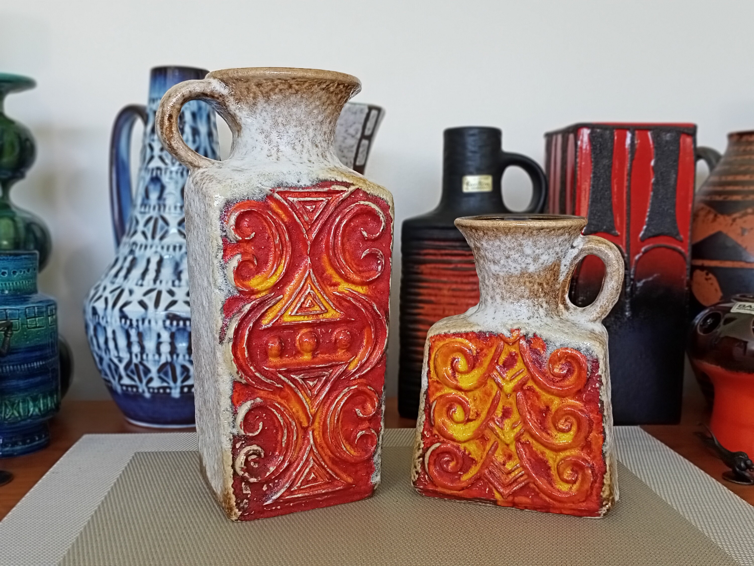 Vintage 1960's Ceramic Vase, West German Fat Lava Pottery, Retro
