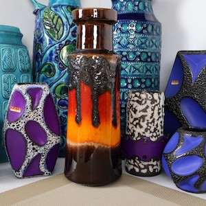 Vintage 1960&#39;s Scheurich vase, West German pottery, fat lava for your lounge dining kitchen bar or office, retro mid century modern WGP MCM