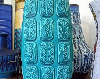 Vintage 1960's Bay Keramik Vase, West German Fat Lava Pottery