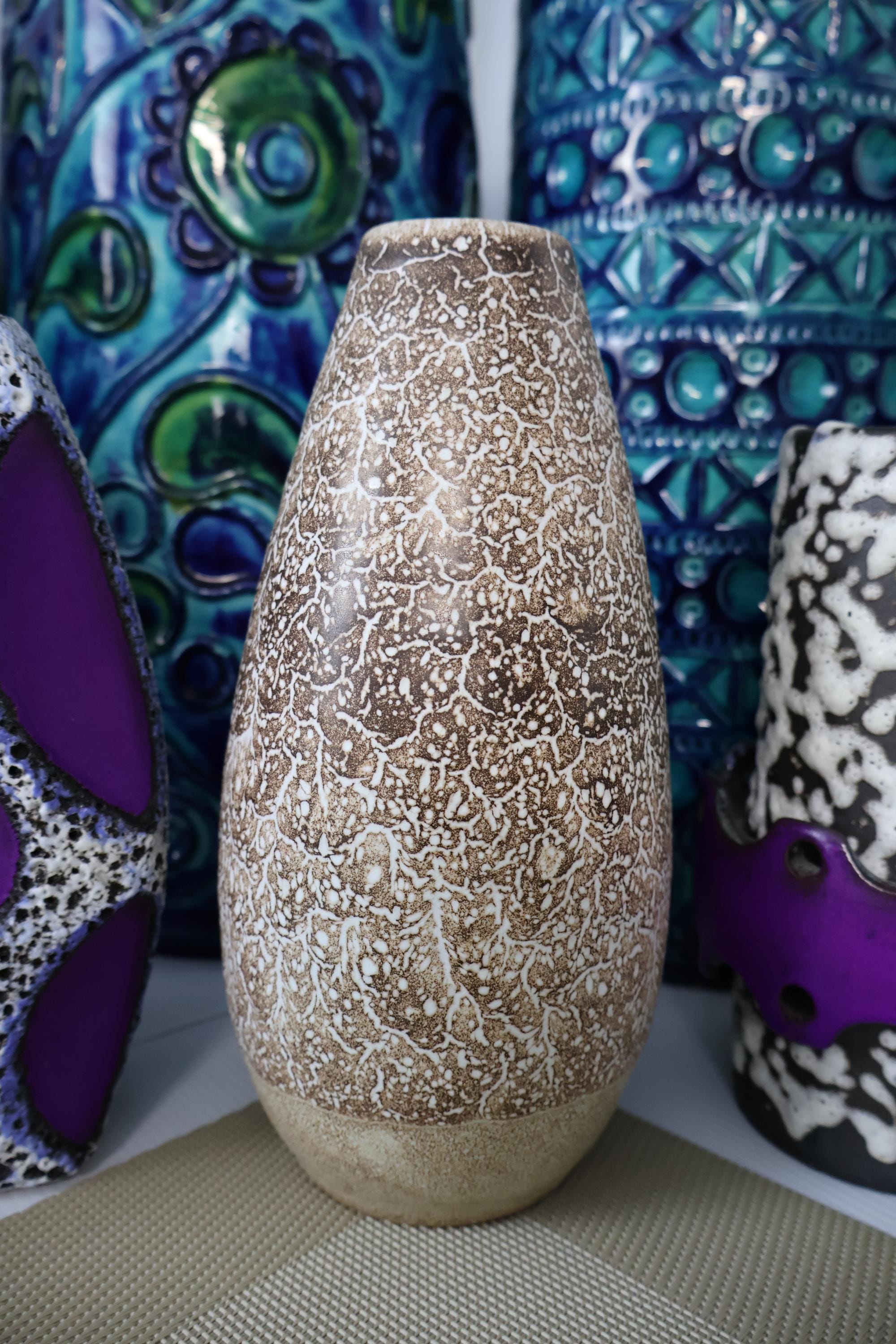 1960年代のヴィンテージ花瓶、東ドイツの溶岩陶器、レトロなミッド