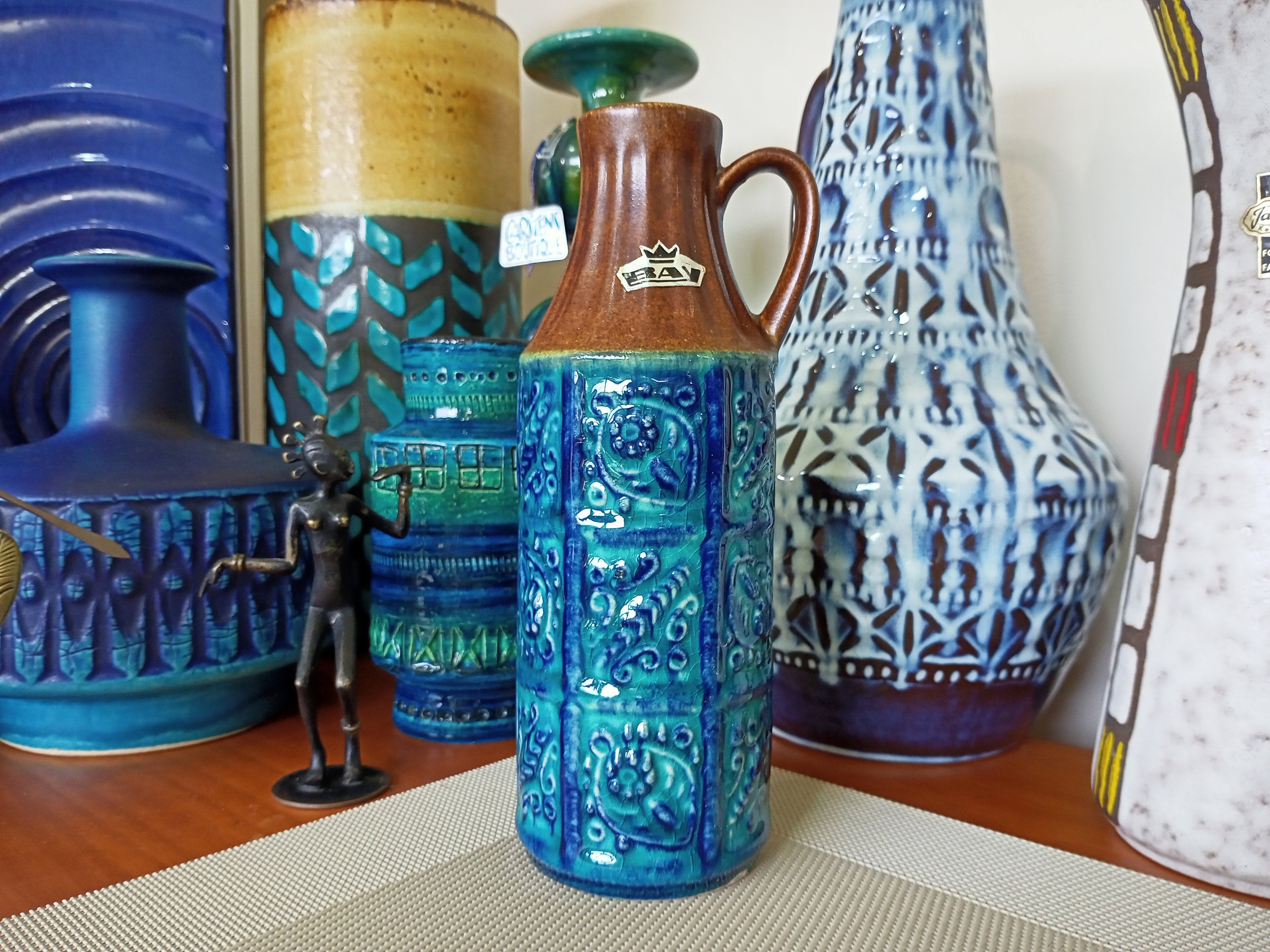 Vintage 1960's Bay Keramik Vase, West German Fat Lava Pottery