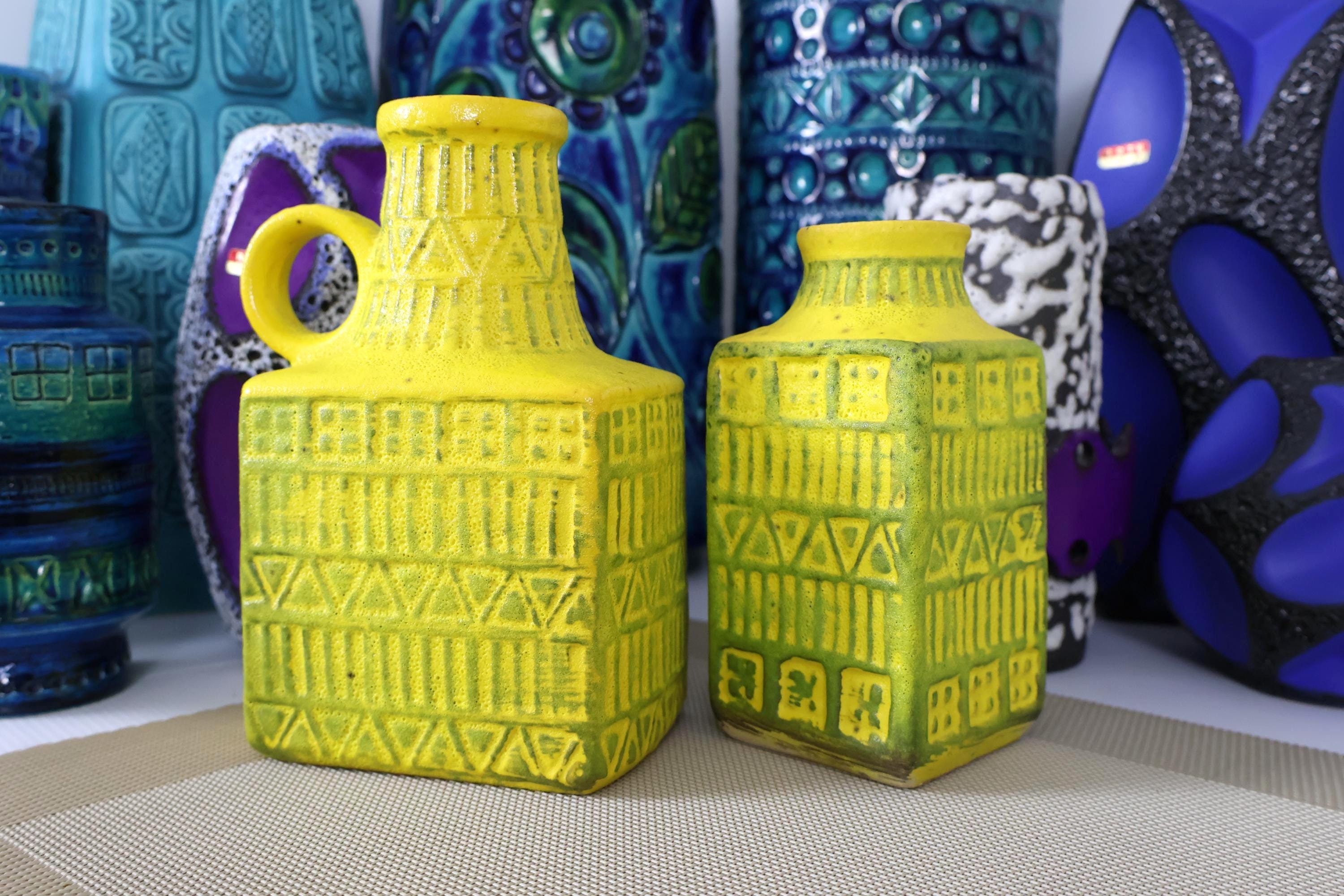 1960年代のヴィンテージベイ花瓶、西ドイツのファットラバ、レトロな