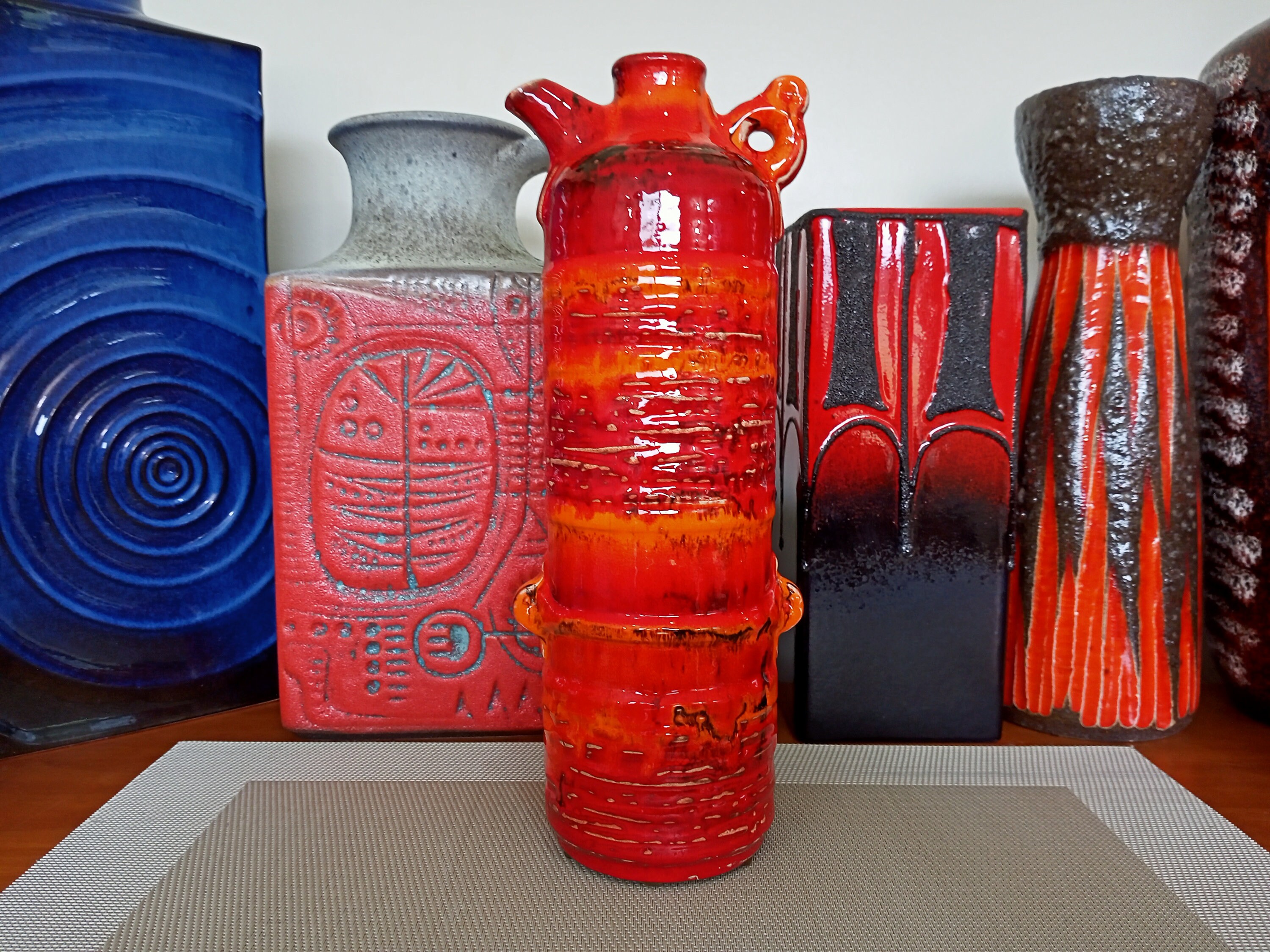 A Vintage 1960's Vase, West German Pottery, Fat Lava by