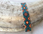 Sunset bracelet, seed beads loom bracelet, Native American inspired