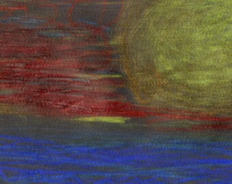 Art abstrait coucher de soleil - coucher de soleil sur l'océan