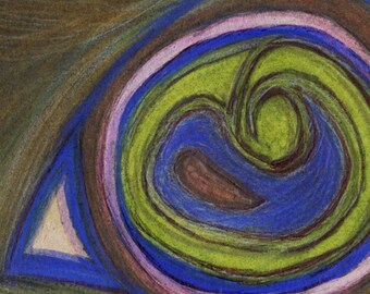 Cerveau d'oiseau - Art expressionniste abstrait : paysage d'esprit coloré