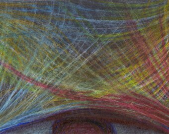 Contour des yeux - Un gros plan fascinant où un œil attentif regarde à travers un tourbillon d'émotions colorées.