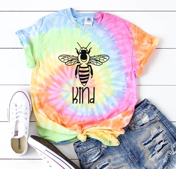 Bee Kind shirt Tie dye shirt Women Tie dye shirts Inspirational shirt Women summer shirt Kids tie dye shirt Girls Be Kind Tshirt