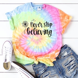 Tie dye shirt Dandelion shirt Women Tie dye shirts Tie dye Tshirt Women summer shirt Dandelion Birds shirt Women Dandelion Tshirt