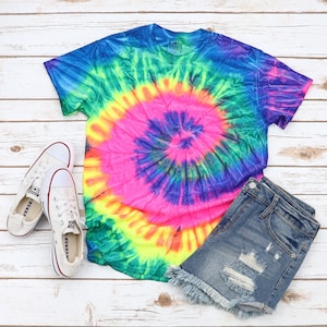 Tie dye shirt Neon Tie dye shirt Women Tie dye shirt Women summer shirt Kids tie dye shirt Adult tie dye youth Tie dye Tshirt