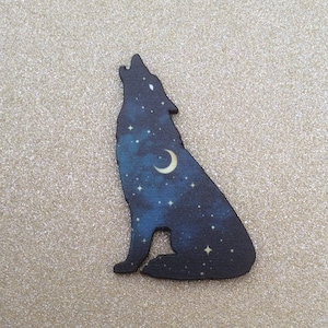 Celestial Wolf Pin,Celestial Wolf Badge,Celestial Wolf Brooch,Wolf Jewelry,Wolf Jewellery,Celestial Animal Pins,Wolf Lover Pins,wolf gifts