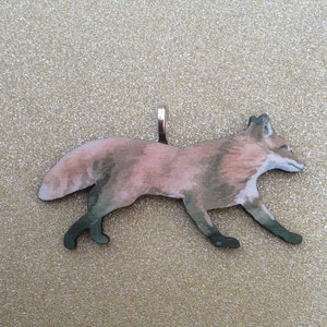 Ciondolo Fox / Fox Jewellery / Fox Badge / Fox Pin / Fox idee regalo / Accessori Fox / Gioielli Fox / Ciondolo Fox tagliato al laser / Idee per gioielli Fox