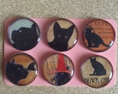 Black Cat Fridge Magnets /Black Cat Magnets/Gifts for Cat  lover/Halloween magnets/  Black Cat Memo Board Magnets /Halloween Cat lover Gift