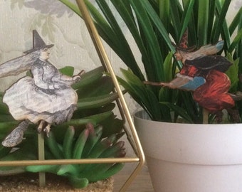 Witch Plant Decor ,Halloween House Plant Gifts,Witch Plant Stakes,Halloween Decor,Witch lover gifts ,Indoor garden,herb planter