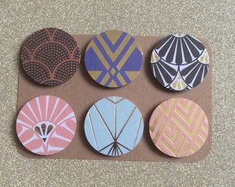 Imanes metálicos para nevera / Imanes para pizarra de notas / Imanes / Imanes Art Déco / Juegos de imanes bohemios para nevera / Imanes florales / Imanes de botón