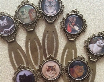 Vintage Cat Bookmark,Black Cat Bookmark,White Cat Bookmark,Ginger Cat Bookmark,Tabby Cat Bookmark,Cat gift ideas,Readers Gifts