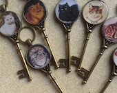 Black Cat Keyring,Ginger Cat Keyring ,Cat lover gifts,Cat Key Fob,Victorian Cat Keyring,Victorian Cat gift ideas,Whimsical Cat Keyrings,