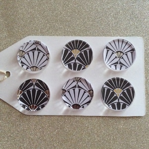 Boho Fridge Magnets /gifts for mum /Black and Gold Magnets /Art Deco Magnets/Boho Fridge Magnet sets/ Floral Magnets/Button Magnets