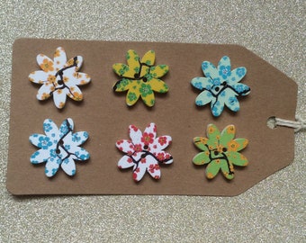 Floral Fridge Magnets /Memo Board Magnets/Floral Magnets /Flower Magnets/Floral Fridge Magnet sets/Wooden Floral Magnets/Button Magnets
